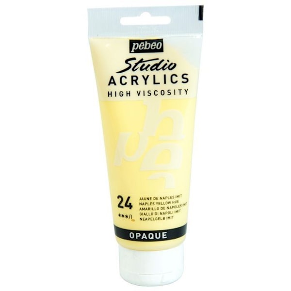 Akrylmaling - Pébéo - Studio - Napoli Gul - 100 ml - Satin Neapel gul