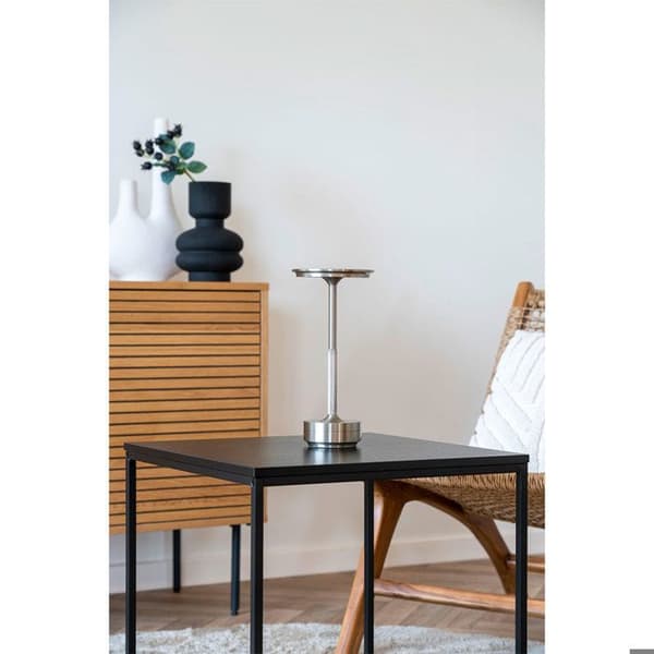 Lyneham LED genopladelig bordlampe dekor sølv. Silver