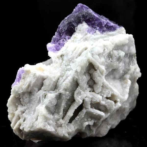 Sten og mineraler. Kvarts, Fluorit. 441,0 øre. Pont des Bouyges, Corrèze, Frankrig.