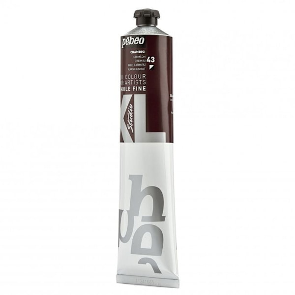 Fin olie - Pébéo - Studio XL - Crimson Tube 200 ml - Lyse og intense farver - Hurtigttørrende djupröd