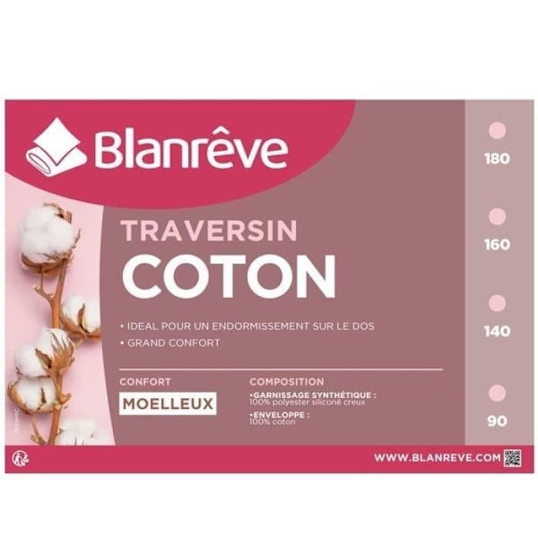 BLANREVE Bomullsförstärkare - 140 cm - Vit