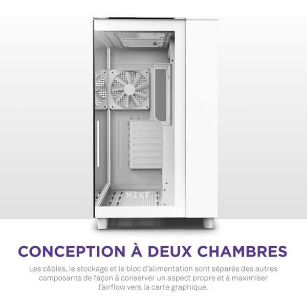 Mellantornlåda - NZXT - CM-H91EW-01 - H9 Elite - Härdat glas - RGB-support - Vit