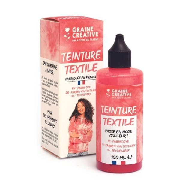 Tekstilmaling - SEED CREATIVE ON A TOUS DU TALENT - 100 ml - Tie and die effekt - Coral Orange