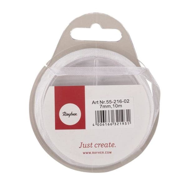 Rayher - Organza band Vit 7 mm 10 m Vit