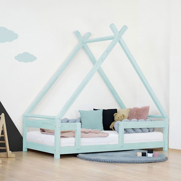 Lit cabane enfant TAHUKA 120 x 180 vaaleansininen Blå