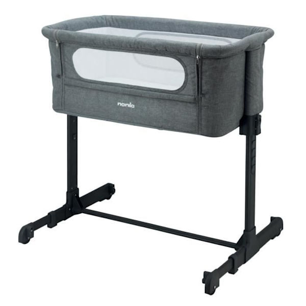 NANIA DODI yhdessä nukkuva vauvan sänky - 2 in 1 lisävuode - Erittäin mukava patja 4 cm paksu - P 80 x L 42 cm Grå