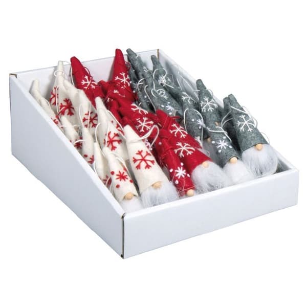 Röd tomte - julgransdekoration - 10 cm Röd