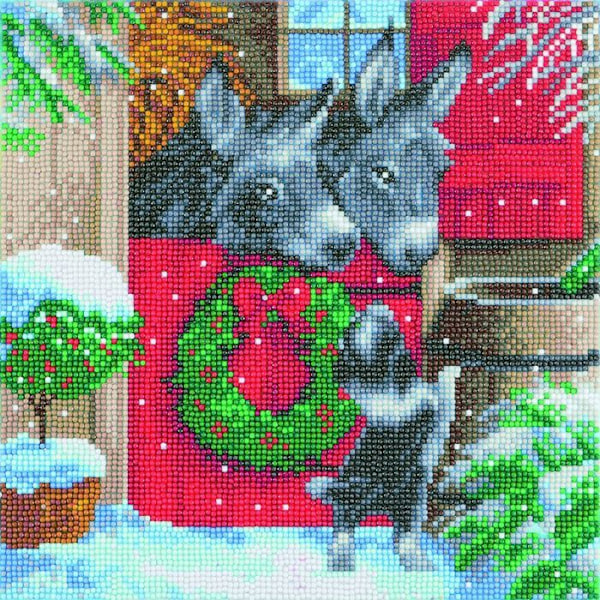 Kit för diamantbroderi 30x30cm Julåsnor Flerfärgad