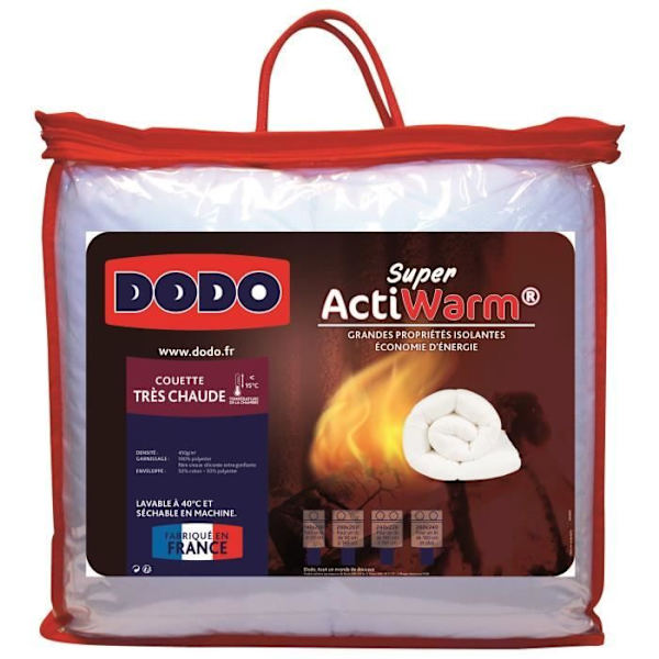 DODO Mycket varmt täcke 450g/m² SUPER ACTIWARM 200x200 cm vit Vit