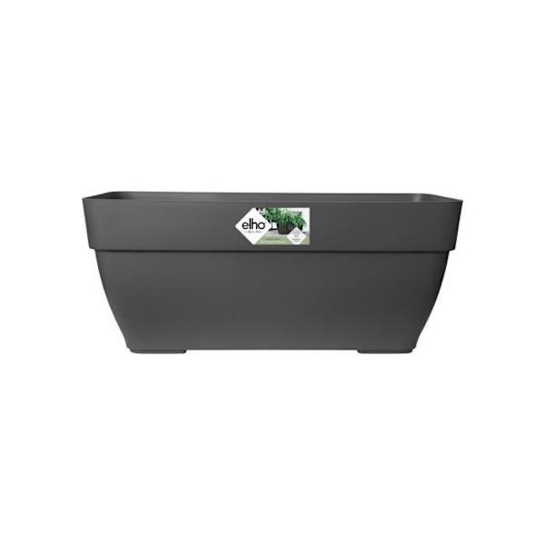 Elho Vibia Campana Terrasse 80 blomsterkasse - Sort - L 77 x B 35 x H 33 cm - udendørs - 100% genanvendt Antracit