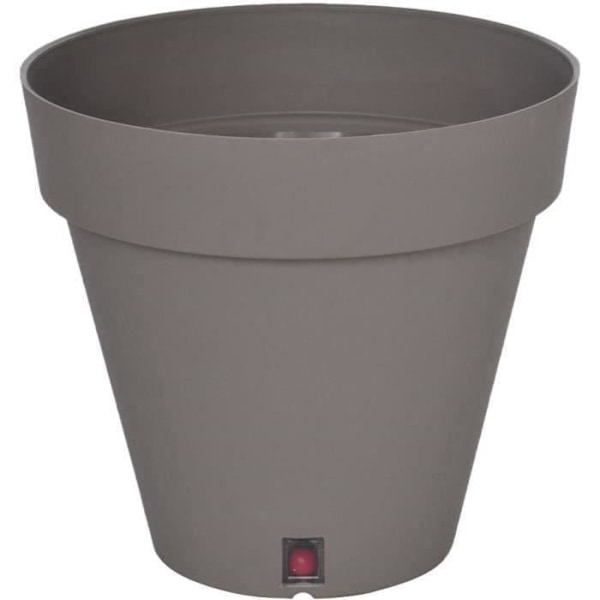 RIVIERA LOFT rund blomsterkasse - Plast - Diameter 30 cm - Taupe kastanj