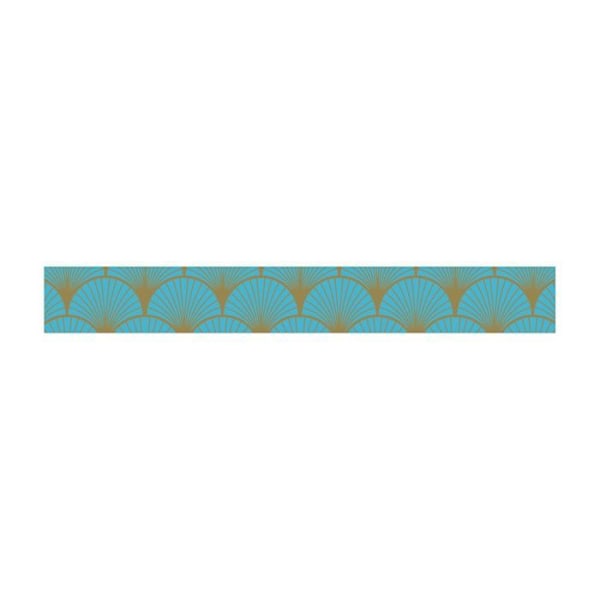 Maskeringstejp - Blå fläkt på gyllene bakgrund - Flytbar - 15 mm x 10 m Grön