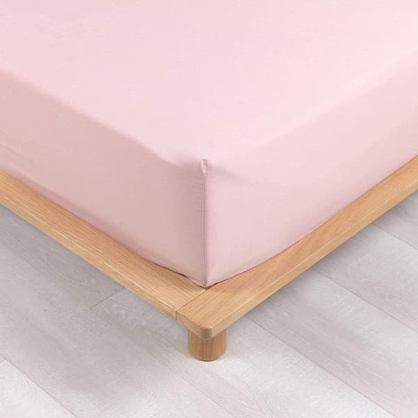 Draps Housse - PROMO LINGE - LIA - Percale av Bomull 78trådar - 200x180cm - Rosa Ros