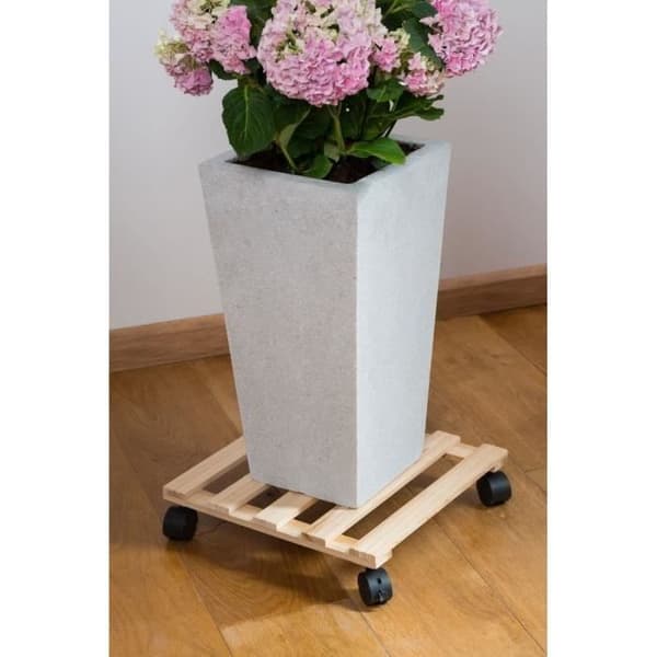 NATURE Rullevogn til planter - Gran - H7,4 x 35 x 35 cm Gul