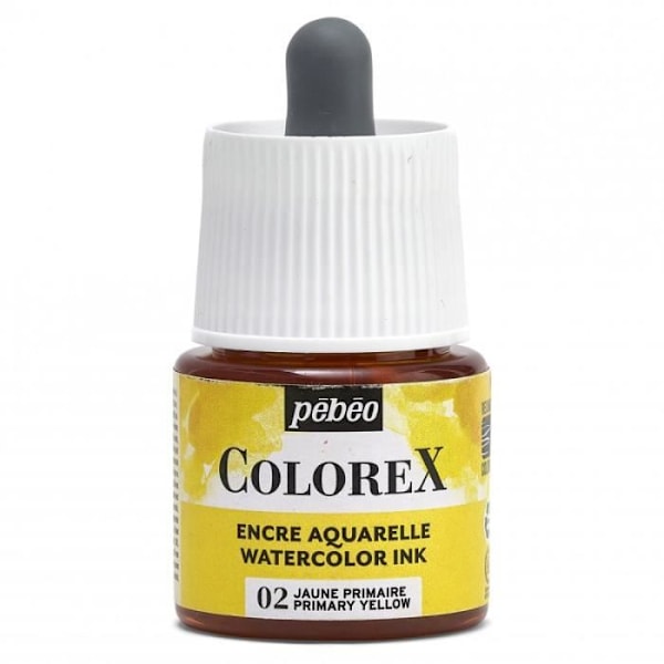 Akvarelle Tinte - PEBEO - Colorex - 45 ml - Primær Gul - Blandet Primär gul