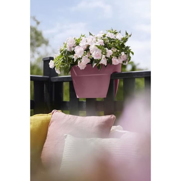 ELHO - Urtepotte - Vibia Campana Flower Bridge 40 - Dusty Rose - Udendørs altan - L 26 x B 39 x H 22 cm rosa damm