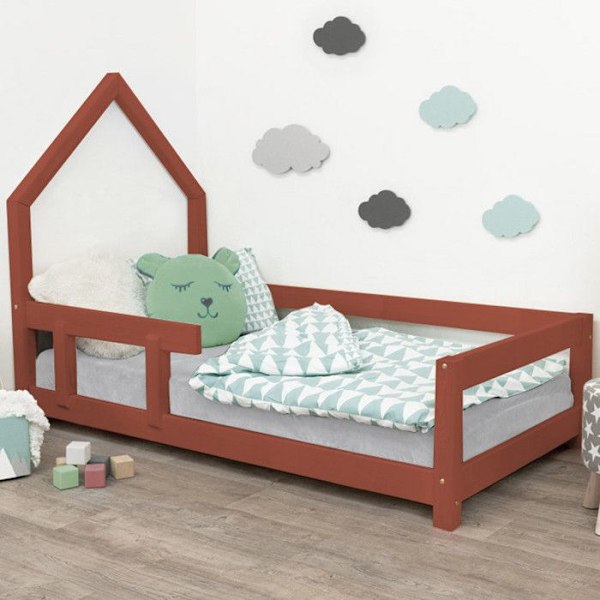 Lit cabane enfant POPPI 120 x 190 tiilenpunainen 2 Röd