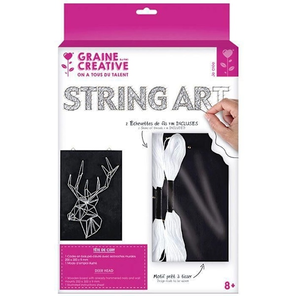 String Art Box - Blackboard Deer wire art 30 x 22 cm Svart