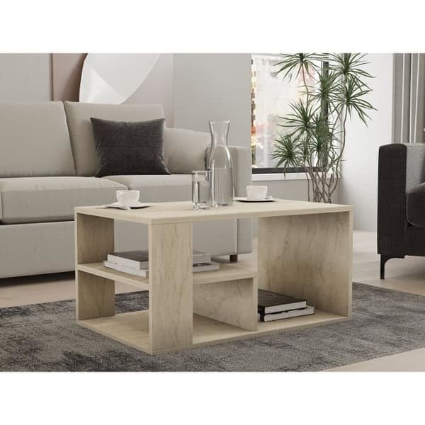 Bord - EROS - Rektangulær - Travertin - 80 x 50 x 40 cm Travertin