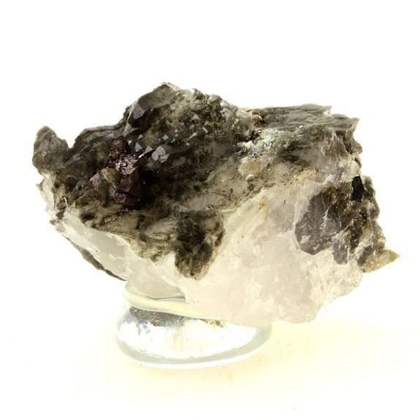 Sten og mineraler. Anatase + Kvarts + Klorit. 213,0 øre. Les Rousses, Vaujany, Isère, Frankrig..