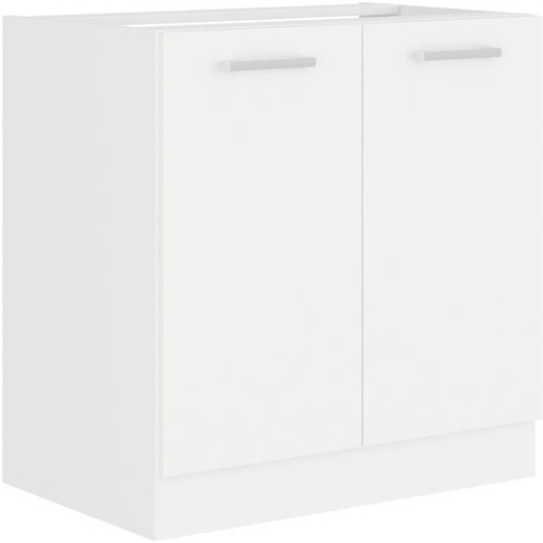 ATLAS 2-dörrars diskbänk - L 80 x H 82 x D52 cm - Vit dekor - Bänkskiva ingår ej Vit