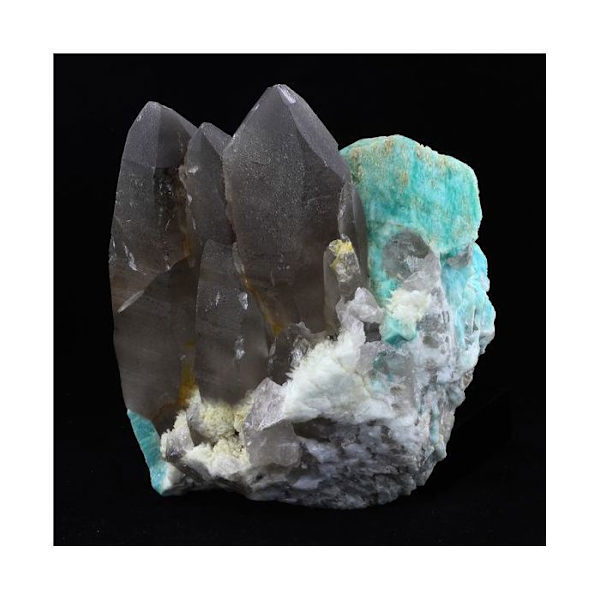 Sten og mineraler. Amazonit + røgkvarts. 9077,0 ct. Konso, Etiopien. Turkos