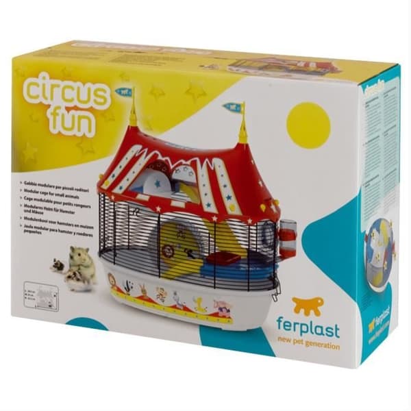 Bur for hamster Circus Fun 49,5*34*42,5 cm - Rød - FERPLAST