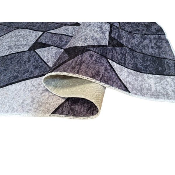 Matta - DOT - GEOMETRISKT - Grå - 160x230 - Tjocklek 6mm - Bakside i latex Grå