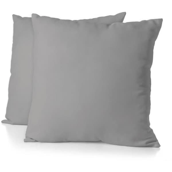 Set med 2 örngott - HOME LINGE PASSION - Mikrofiber 82 g - 63 x 63 cm - Ljusgrå LJUSGRÅTT
