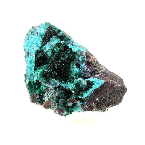 Sten og mineraler. Brochantit + Chrysocolla + Atacamite. 1035,0 øre. Atacama-regionen, Chile.