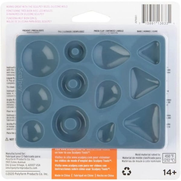 Flexibel silikonform Cabochon Blå