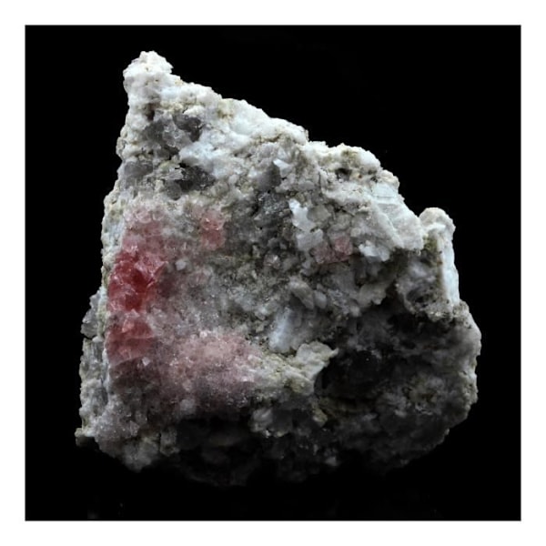 Stenar och mineraler. Rosa fluorit på granit. 342,0 ct. Mont Blanc-massivet, Haute-Savoie, Frankrike.