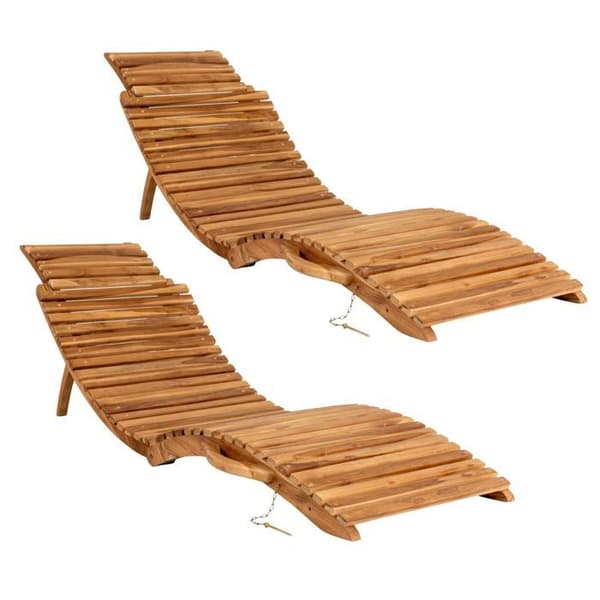 2 Teaktræ liggestole ARRIETA brun