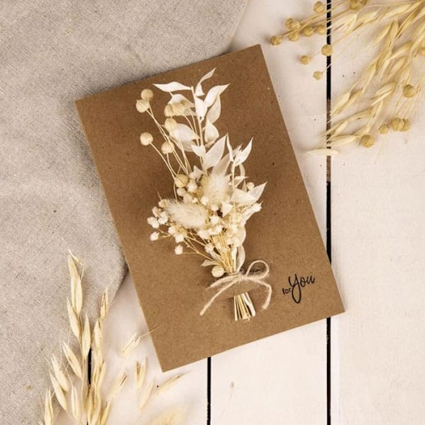 Buket af hvide tørrede blomster Vit