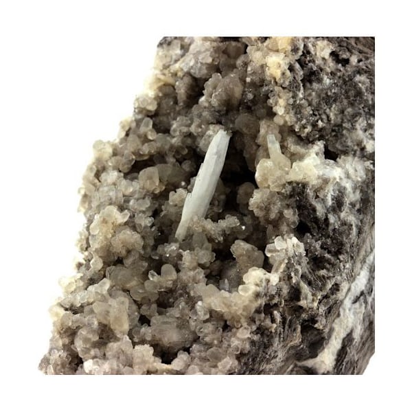 Sten og mineraler. Celestine på Calcit. 3146,0 ct. Champas, Saillants-du-Gua, Isère, Frankrig.