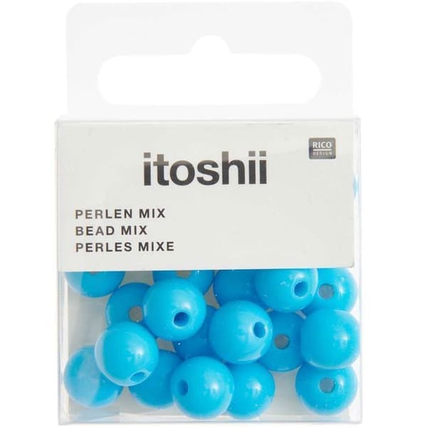 Plastic perler - Turquoise - 10 mm - 24 stk - Dekorative objekter - Blandet Turkos