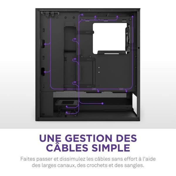 Mellanstorleks kompakt ATX-chassi - NZXT - CC-H52FB-01 - H5 Flow - Svart