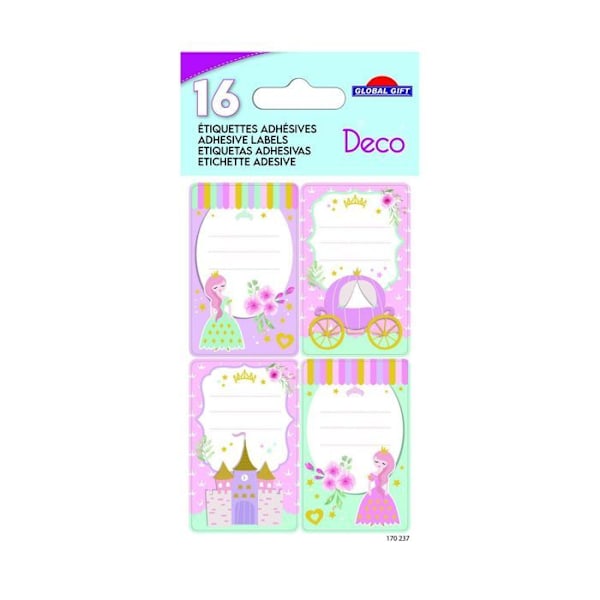 16 koulutarraa - Suorakulmio - Prinsessat - Glitterit Vit