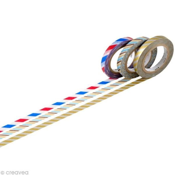 Masking Tape - Slim twist - Assortiment 3 ruller C - 6 mm x 10 m Festliga färger