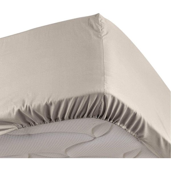 Drap Housse Percale - Bonnet 30 Cm - 90x190cm - Ljusbrun Natur Antracit