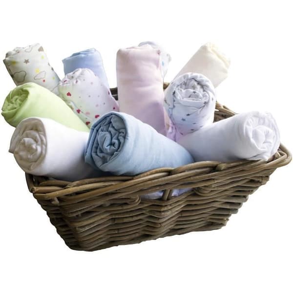Drap housse bébé DOMIVA - Jersey - Hvid - 60 x 120 cm - Sæt af 2