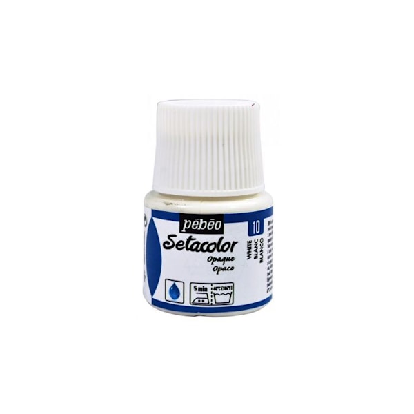 Tekstiilimaali - Pébéo - Setacolor läpinäkymätön - Valkoinen N°10 - 45ml - Voimakkaat ja peittävät värit Vit