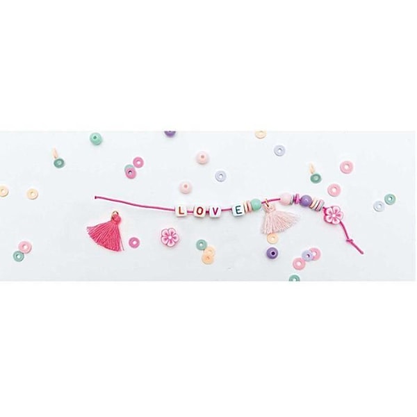 Armbandsskapande kit - Rico Design - Kärlek - Flerfärgad - För barn - Från 3 år Flerfärgad, Rosa, Fuchsia, Pastell