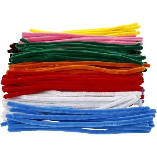 Creotime fil chenille 200 bitar 30 cm 30 cm 9 mm multicolor