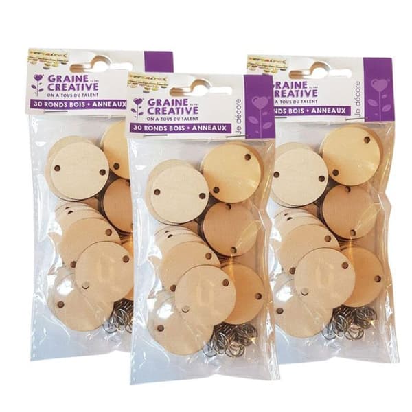 90 extra träskivor för födelsedagskalender beige
