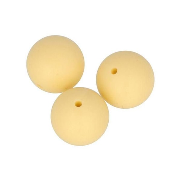 Set med runda silikonpärlor - 15 mm - Gul - 3 st Gul