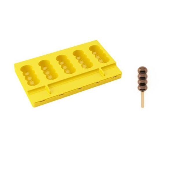PAVONI Platinum Silikonform Bubbles snack Gul med 50 träpinnar Nordic Yellow