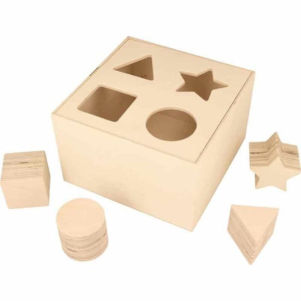Dekorativ aktivitetskubb - Trä - 10x16x16 cm - Beige - Unisex - Vuxen Beige