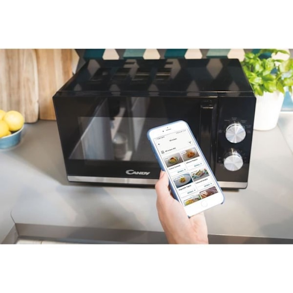 Candy Moderna CMW20TNMB 700 W 20L musta mikroaaltouuni - sulatustoiminto - lasinen levysoitin - 6 tehotasoa