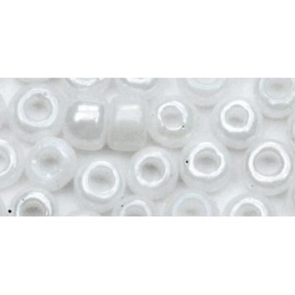 RAYHER Rocailles - Ø 2,6 mm - Opak lyster - Vit - Kartong med 17 g Vit
